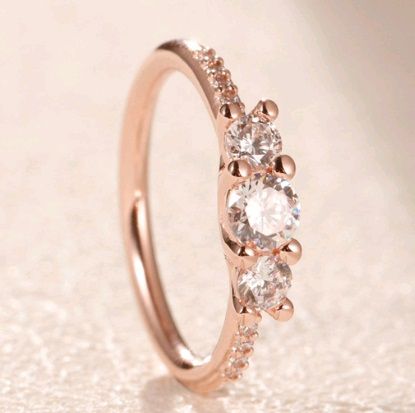 Clear-5A-CZ Rose AAA GRADE S925 ALE Rings