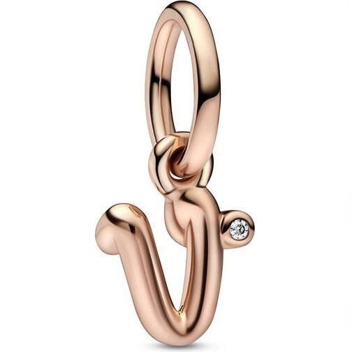 Rose Gold-Plated Dangle Letter Charms