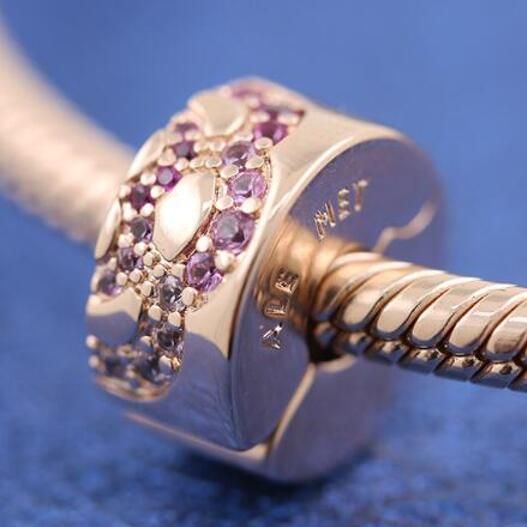 AAA GRADE Rose Gold Plated Charm Clips