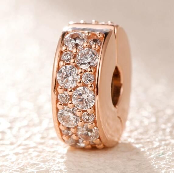 AAA GRADE Rose Gold Plated Charm Clips
