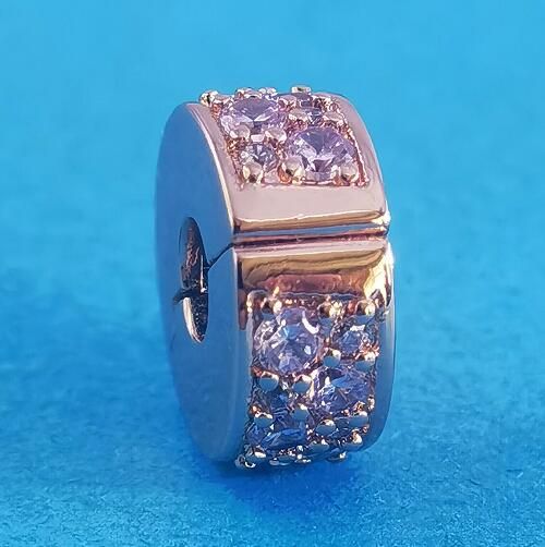 AAA GRADE Rose Gold Plated Charm Clips