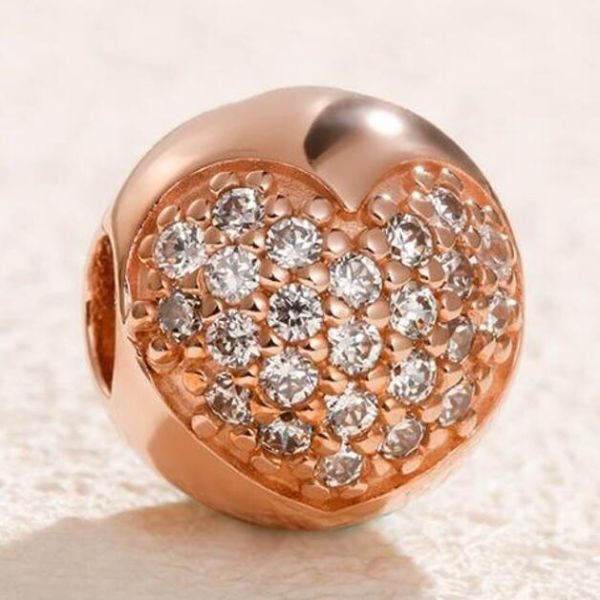 AAA GRADE Rose Gold Plated Charm Clips
