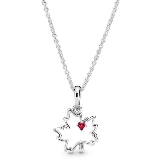 45CM-AAA GRADE S925 ALE Maple Leaf Necklaces
