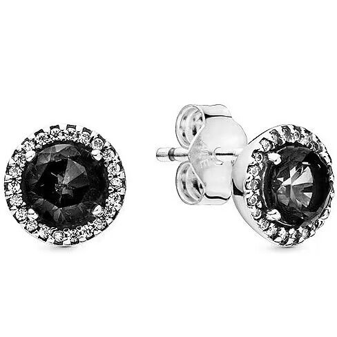 AAA GRADE S925 ALE Sterling Silver Black CZ Earrings