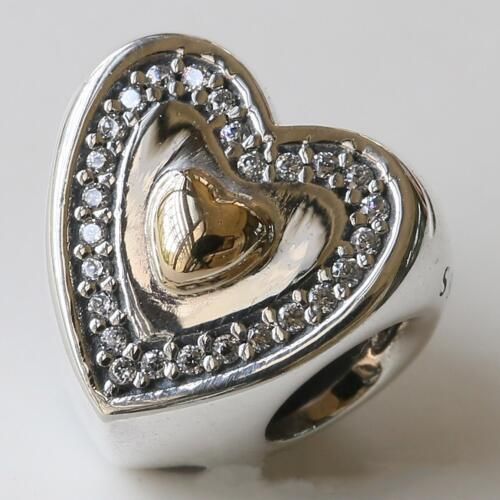 18k Goldplated Two Tone Heart Theme Charm  