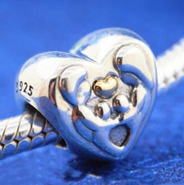 18k Goldplated Two Tone Heart Theme Charm
