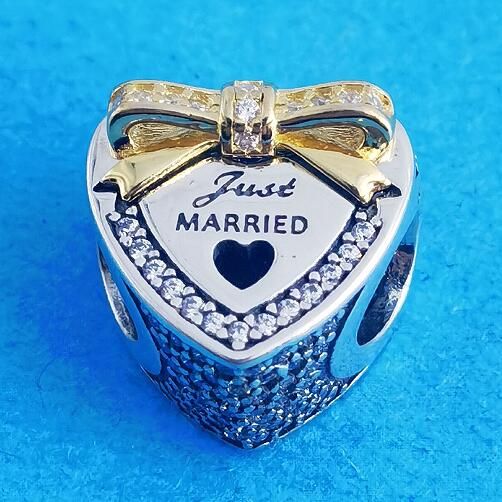 18k Goldplated Two Tone Heart Theme Charm