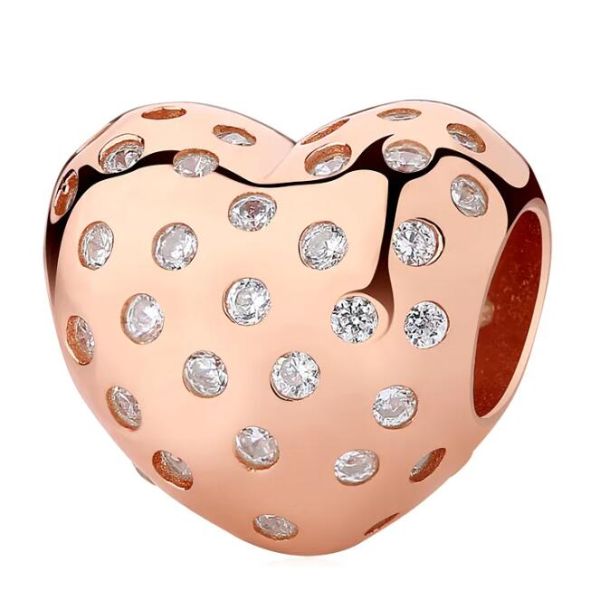  Rose Goldplated AAA GRADE ALE R  Heart Theme Charms