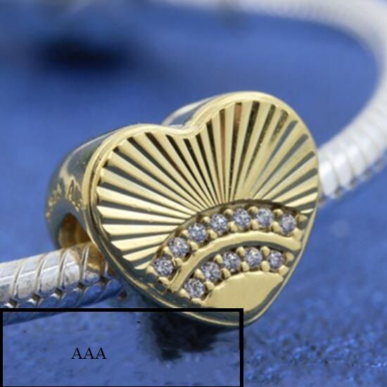 18K Goldplated AAA GRADE S925 ALE Heart Theme Charms