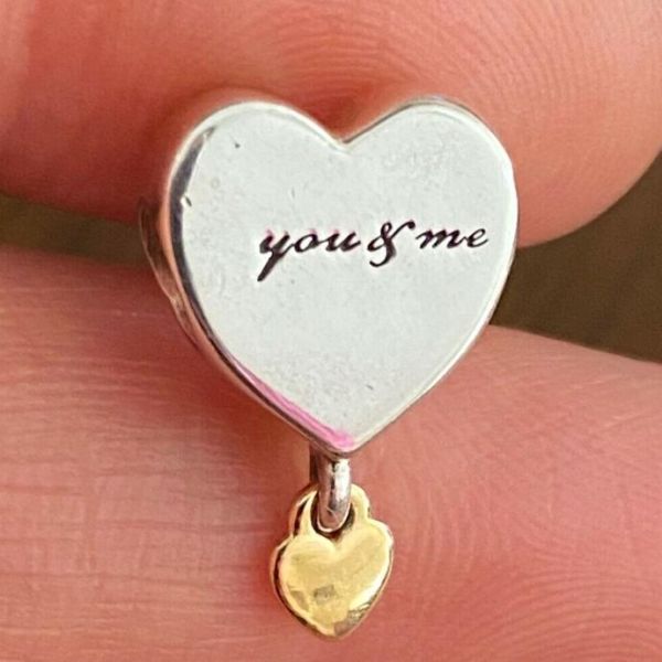 18k Goldplated Two Tone Heart Theme Charm