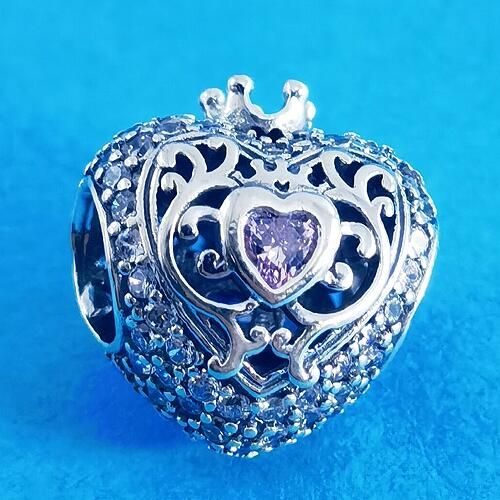 AAA GRADE S925 ALE Heart With Crown Charms