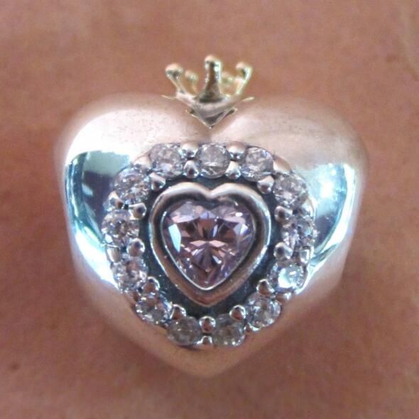 AAA GRADE S925 ALE Heart With Crown Charms