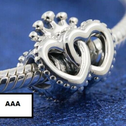 AAA GRADE S925 ALE Heart With Crown Charms