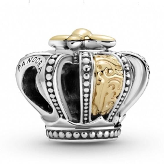  18k Goldplated Two Tone Crown Charms