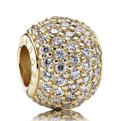 18K Goldplated AAA GRADE S925 ALE 5A CZ Pave Charms