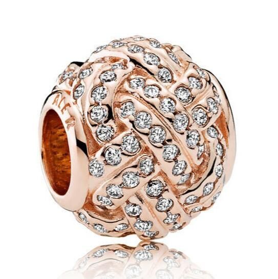 Rose Goldplated AAA GRADE ALE R 5A CZ Pave Charms
