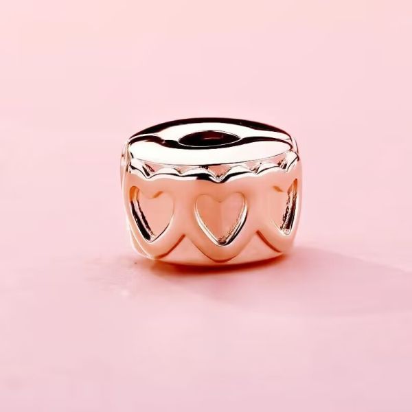 AAA GRADE Rose Gold Plated Charm Clips
