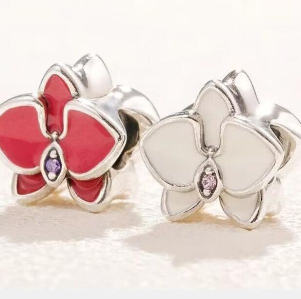 AAA GRADE S925 ALE Sterling Silver Flower Enamel Charms