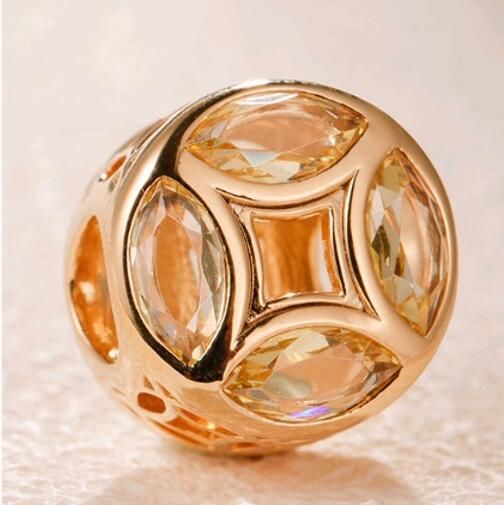 Rose Goldplated AAA GRADE ALE R Charms