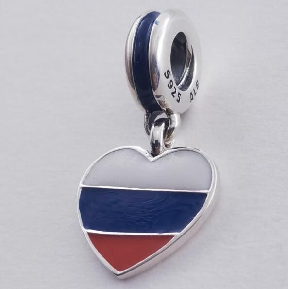 Russian Flag AAA GRADE S925 ALE Sterling Silver Pendants