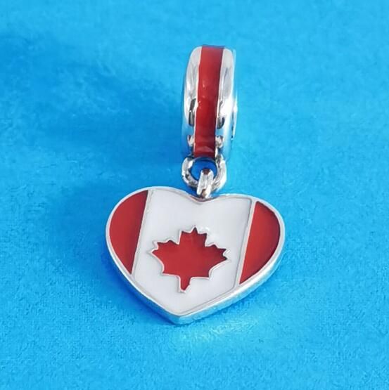 Canada Flag AAA GRADE S925 ALE Sterling Silver Pendants
