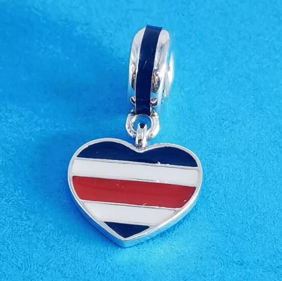 Costa Rica Flag AAA GRADE S925 ALE Sterling Silver Pendants
