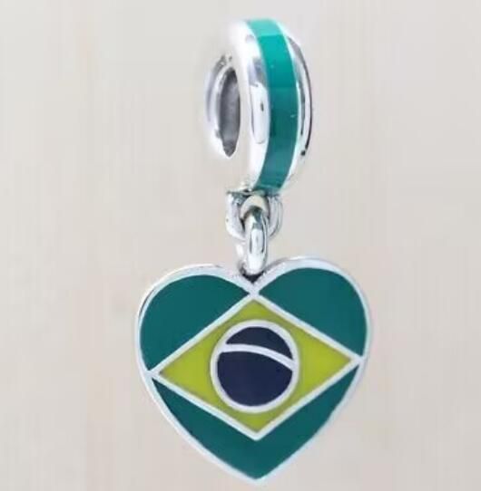 Bazil Flag AAA GRADE S925 ALE Sterling Silver Pendants