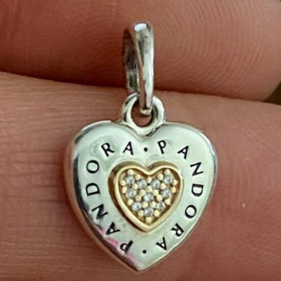  18k Goldplated Two Tone Charm 								