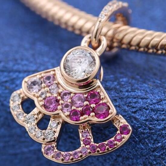 AAA GRADE Rose Goldplated ALE R Dangle  				