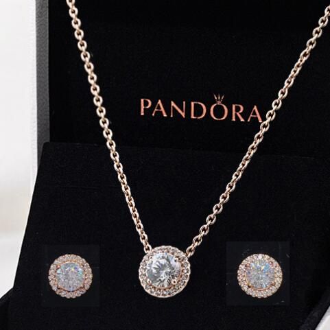 Set Necklaces&Earrings Rose AAA GRADE S925 ALE Sterling Silver