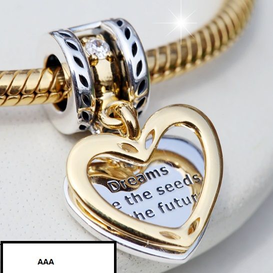 AAA GRADE 18k Goldplated Two Tone Dangle