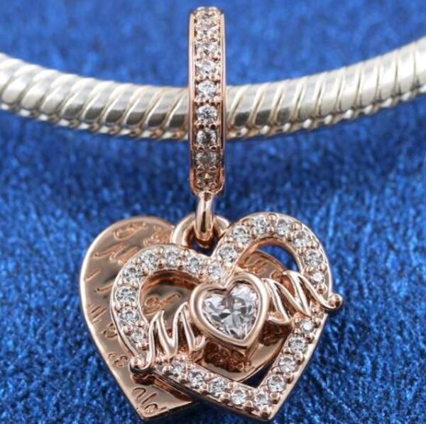 AAA GRADE Rose Goldplated ALE R Dangle