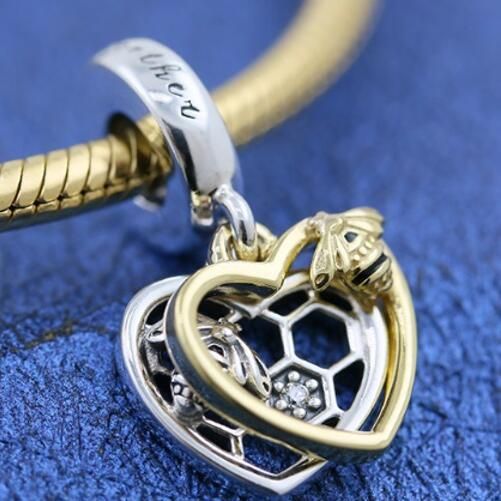 18k Goldplated Two Tone Dangle 
