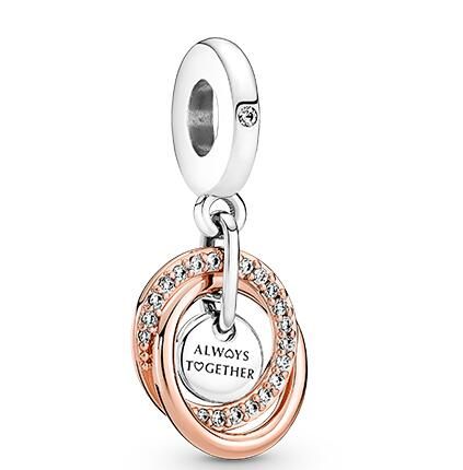 AAA GRADE Two Tone Rose goldplated Dangle