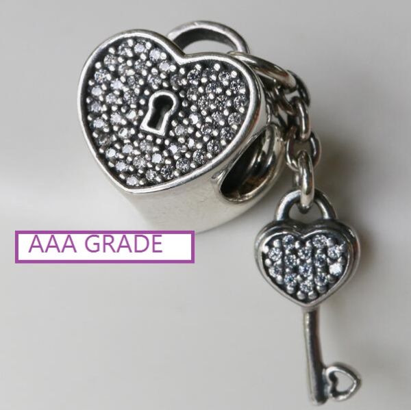 AAA GRADE Key-To-My-Heart Pave Charms