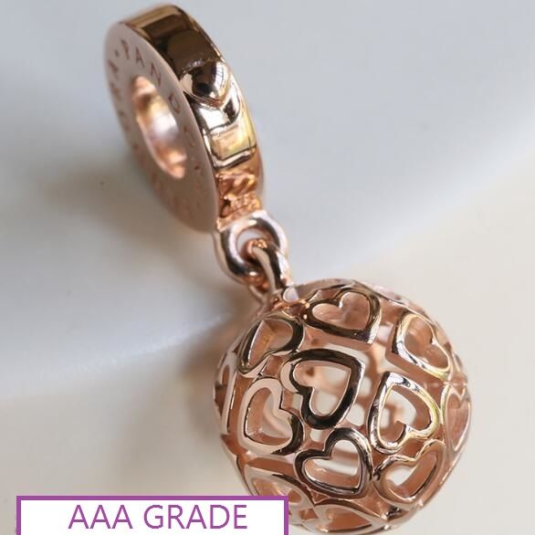 AAA GRADE Rose Goldplated ALE R Dangle