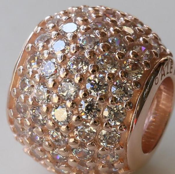  Rose Goldplated AAA GRADE ALE R 5A CZ Pave Charms