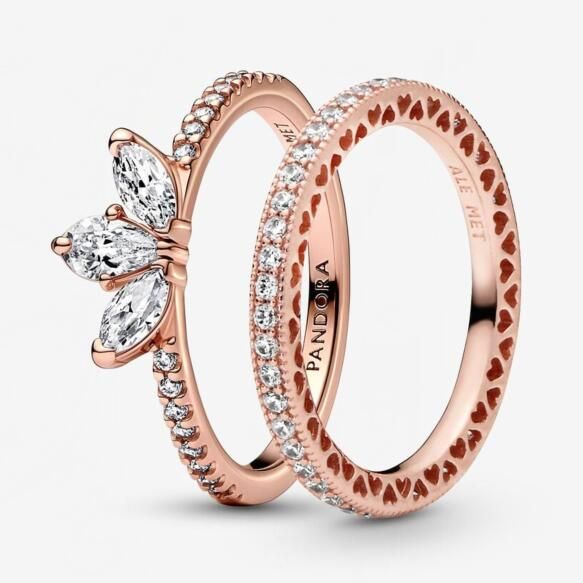 STACKED Pave AAA GRADE S925 ALE Sparkling Rings Set