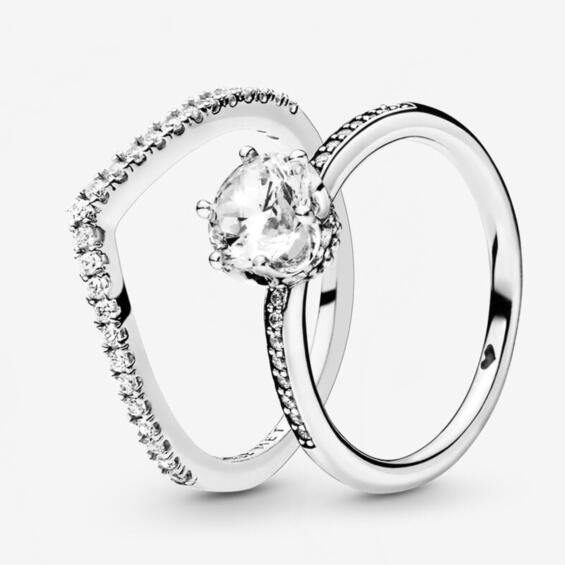 STACKED Pave AAA GRADE S925 ALE Sparkling Rings Set