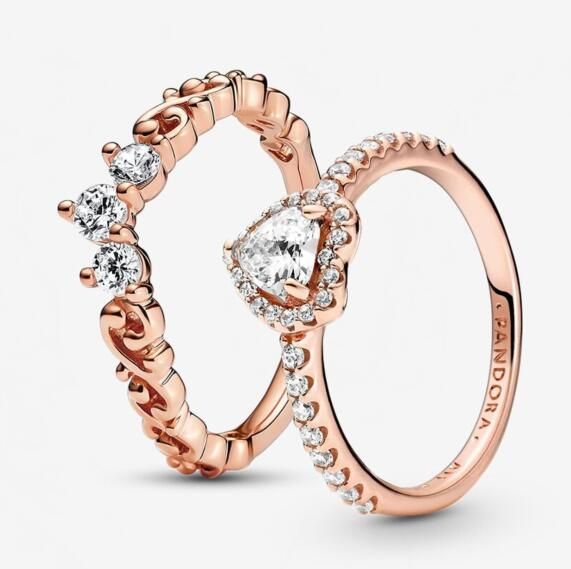 STACKED Pave AAA GRADE S925 ALE Sparkling Rings Set