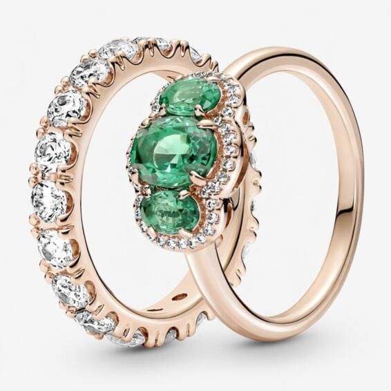 STACKED AAA GRADE S925 ALE Sparkling Rings Set