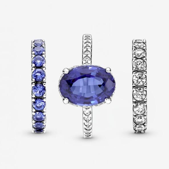 STACKED Pave AAA GRADE S925 ALE Sparkling Rings Set