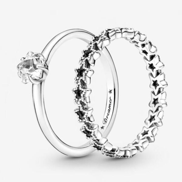 STACKED Pave AAA GRADE S925 ALE Sparkling Rings Set