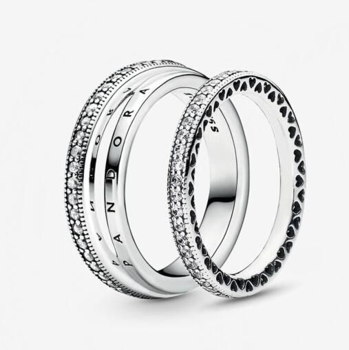 STACKED Pave AAA GRADE S925 ALE Sparkling Rings Set