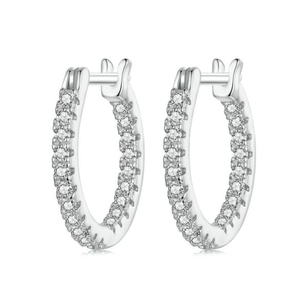 925 Sterling Silver 2024 New Small Shining Hoop Earrings