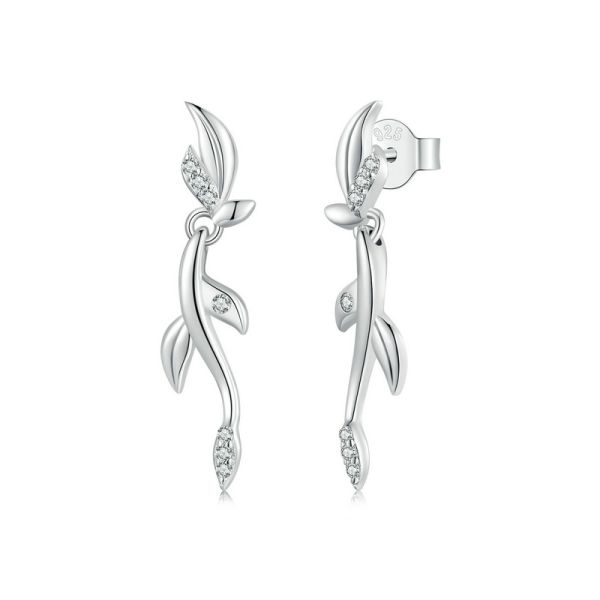 925 Sterling Silver 2024 New Leaf Stud Earrings