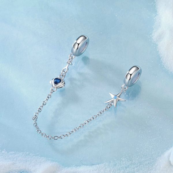925 Sterling Silver 2024 New Ocean Silicone Safety Chain