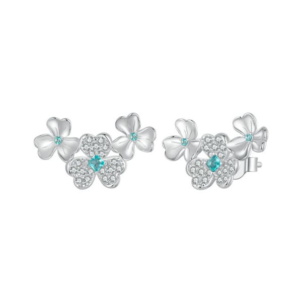 925 Sterling Silver 2024 New Clover Stud Earrings