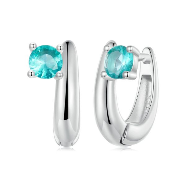 925 Sterling Silver 2024 New Green Ear Buckles