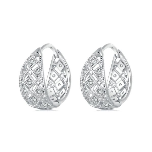 925 Sterling Silver 2024 New Vintage Lace Hoop Earrings